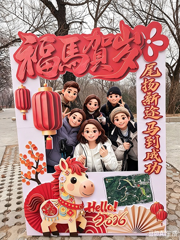 马年贺岁拍照框